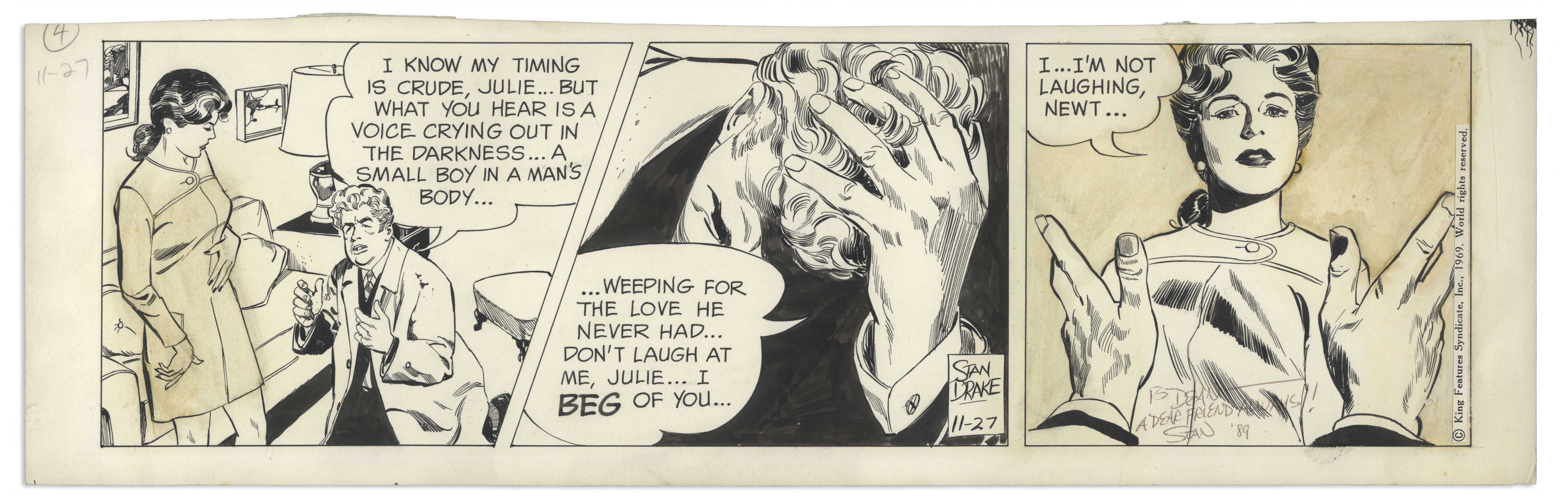 Lot Detail The Heart Of Juliet Jones 1969 Comic Strip Hand Drawn